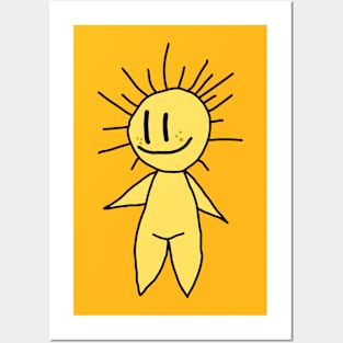 Smiley Sun Guy Posters and Art